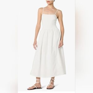 The Drop Women’s Robyn Mixed Media Spaghetti Strap Midi Dress White Lined XXL